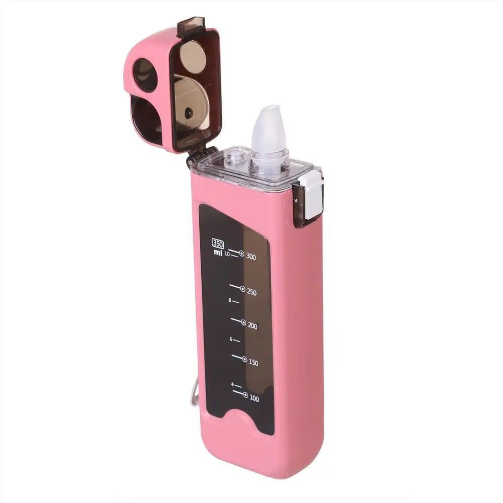 350ml Plastic Water Bottle With Pop Up Straw & Lock