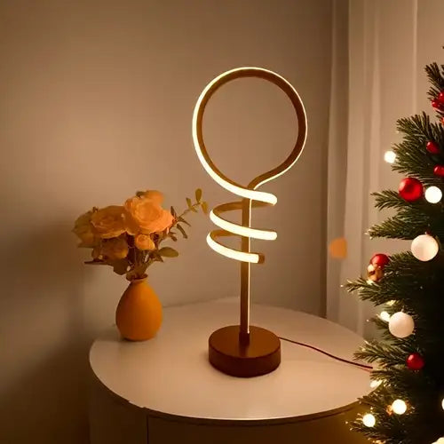 LED Spiral Crystal Table Lamp – 3-Mode Dimmable Decorative Light