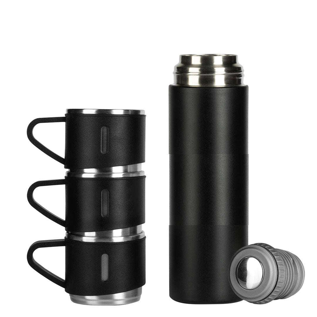 500ml Stainless Steel Vacuum Insulated Thermos Flask With 3 Cups