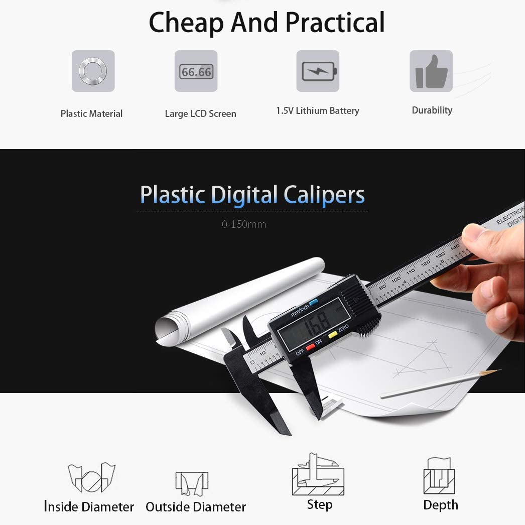 LCD Display Electronic Digital Caliper, Micrometer Gauge Measuring Tool