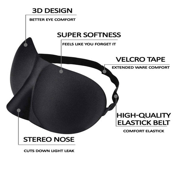 3D Soft Padded Blindfold Eye Sleep Mask