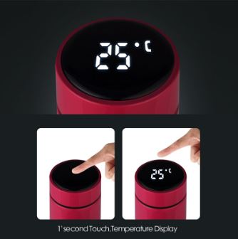 Random Color 500 ML Stainless Steel Vacuum Insulated Water Bottle with Automatic LED Temperature Display, Large Flask Stainless Steel Thermal Insulated Water Bottle Cup