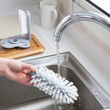 Wall Lazy Glass Washer Double Sided Bristle Brush Bottle Cleaning With Suction Cups - 17.5 x 14 cm