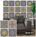 Pack of 4 - 3D Embossed Assorted Truck Art Themed Tiles Sticker (Each Sticker Size: 6x6 Inches)