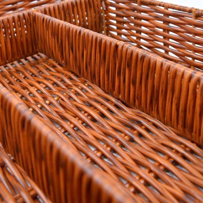 4 Compartment Rattan Spoon/Utensils Holder