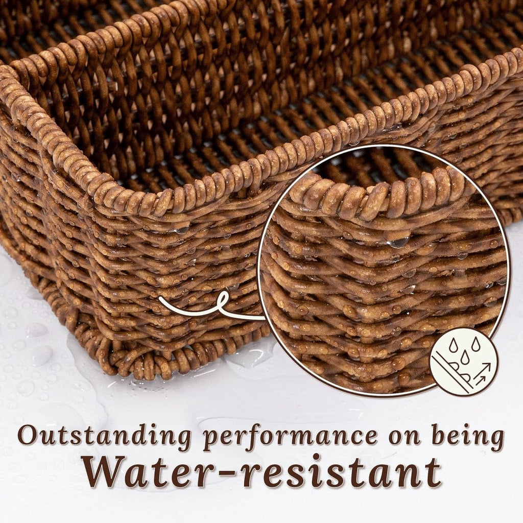 4 Compartment Rattan Spoon/Utensils Holder