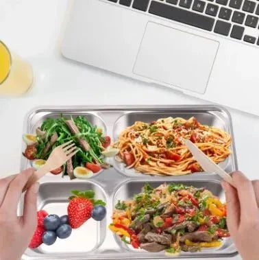 4 Compartments Stainless Steel Thali Plate