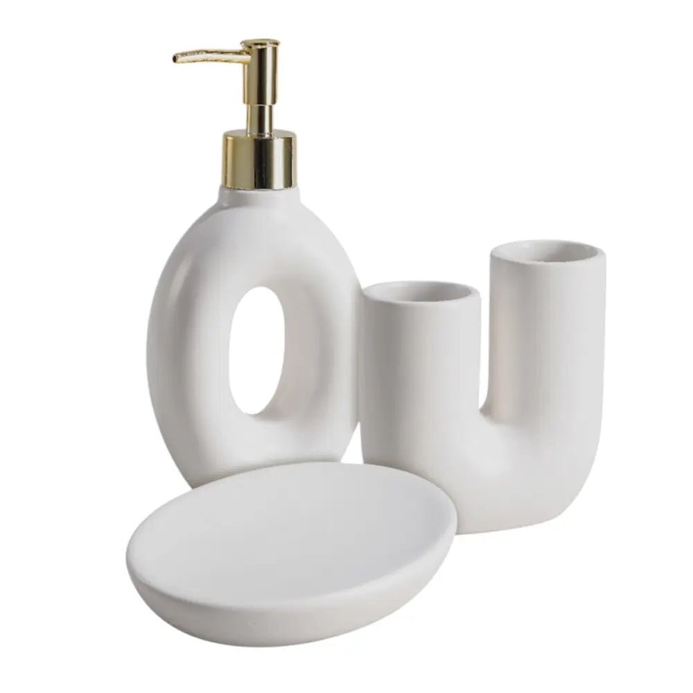 4-Piece Ceramic Bathroom Accessory Set