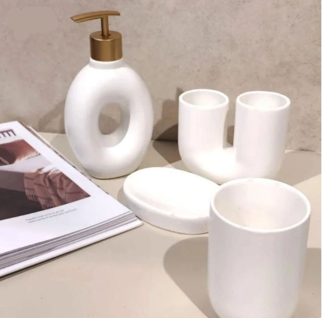 4-Piece Ceramic Bathroom Accessory Set
