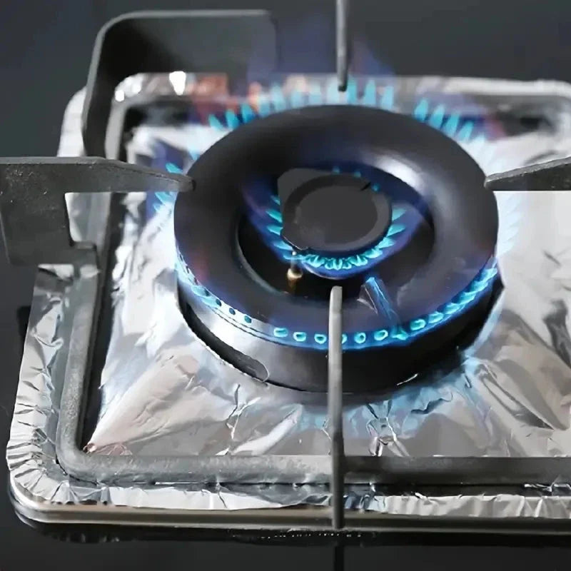 Pack of 10 - Disposable Aluminum Foil Round Gas Stove Burner Covers