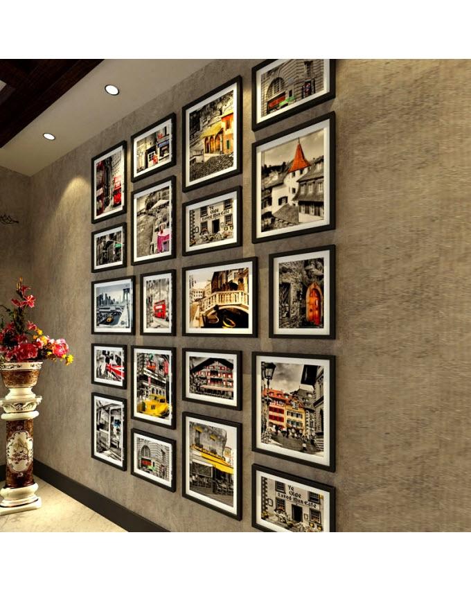 Set of 20 - Photo Frames Collage Wall Hanging Wall Decor Set