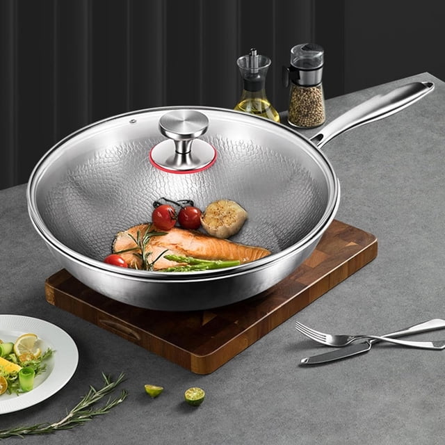 Titanium Wok Frying Pan – Non-Coating Non-Stick Hammered Design