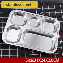 5 Compartments Stainless Steel Plate