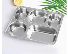 5 Compartments Stainless Steel Plate