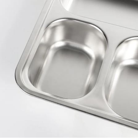 5 Compartments Stainless Steel Plate