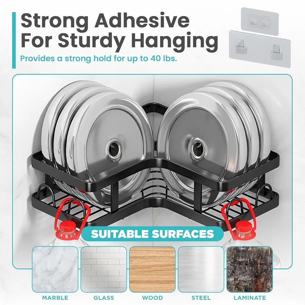 5-Piece Shower Caddy L-Shaped Corner Shelf Set