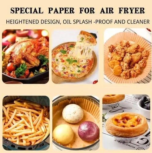 50Pcs - Disposable Baking Papers For Air Fryer