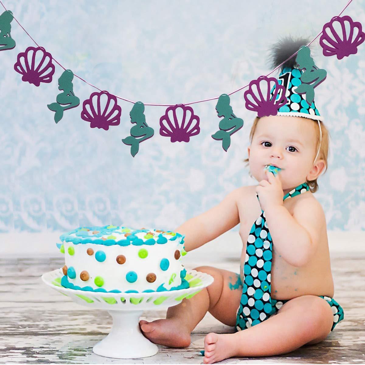 Mermaid Seashell Party Banner For Kid Birthday Party Decoration