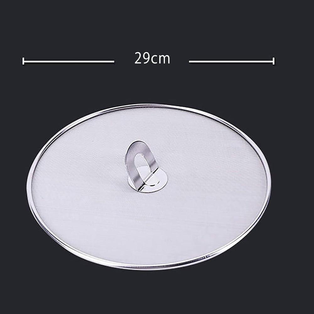 Fine Mesh Splatter Screen with Fold-Flat Knob – 29cm Stainless Steel Oil Splash Guard