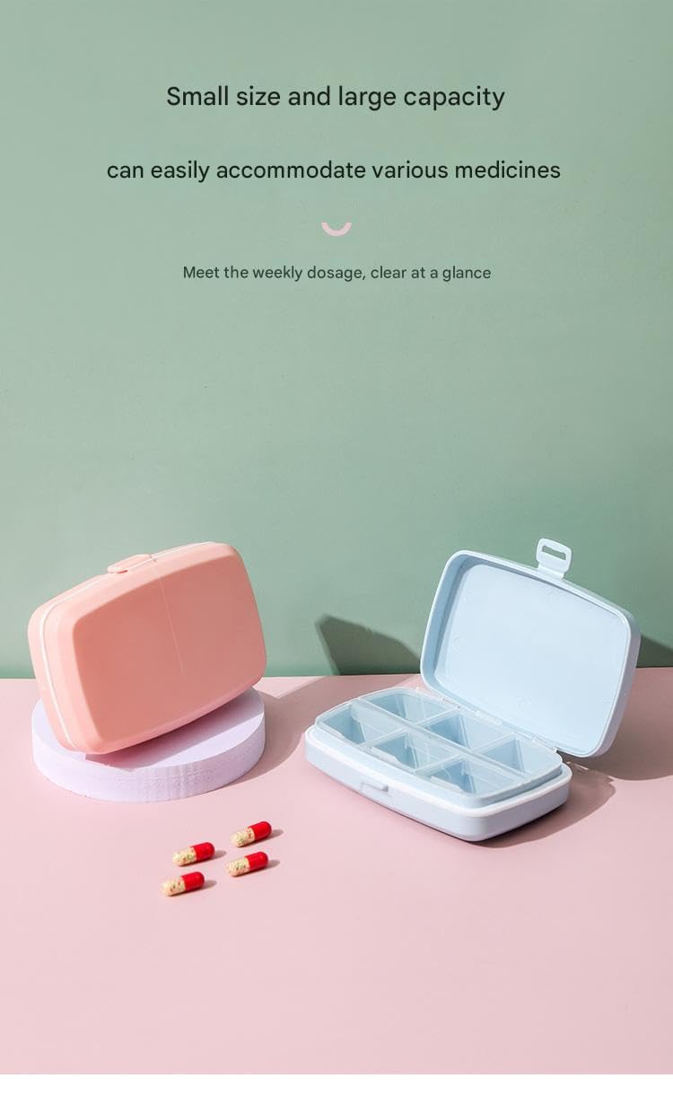 6 Compartment Pill Box Medicine Box - Random Color