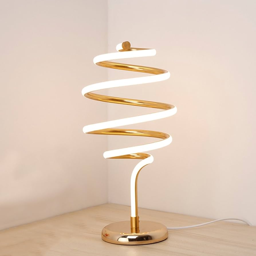 LED Spiral Crystal Table Lamp – 3-Mode Dimmable Decorative Light