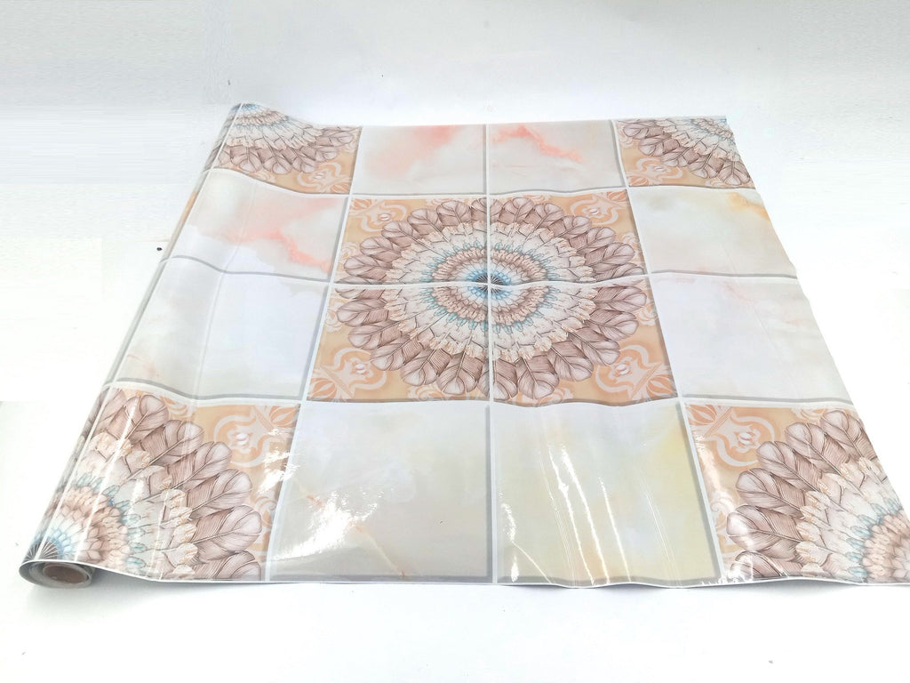 60cm x 200cm Roll - Random Design Tile Stickers Pattern Oil Proof Kitchen Wall Sticker Wallpaper Bathroom Home Waterproof Self Adhesive Wallpaper Wall Sticker Tile Sticker