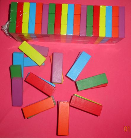 54 Pcs Colorful Jenga Puzzle Game