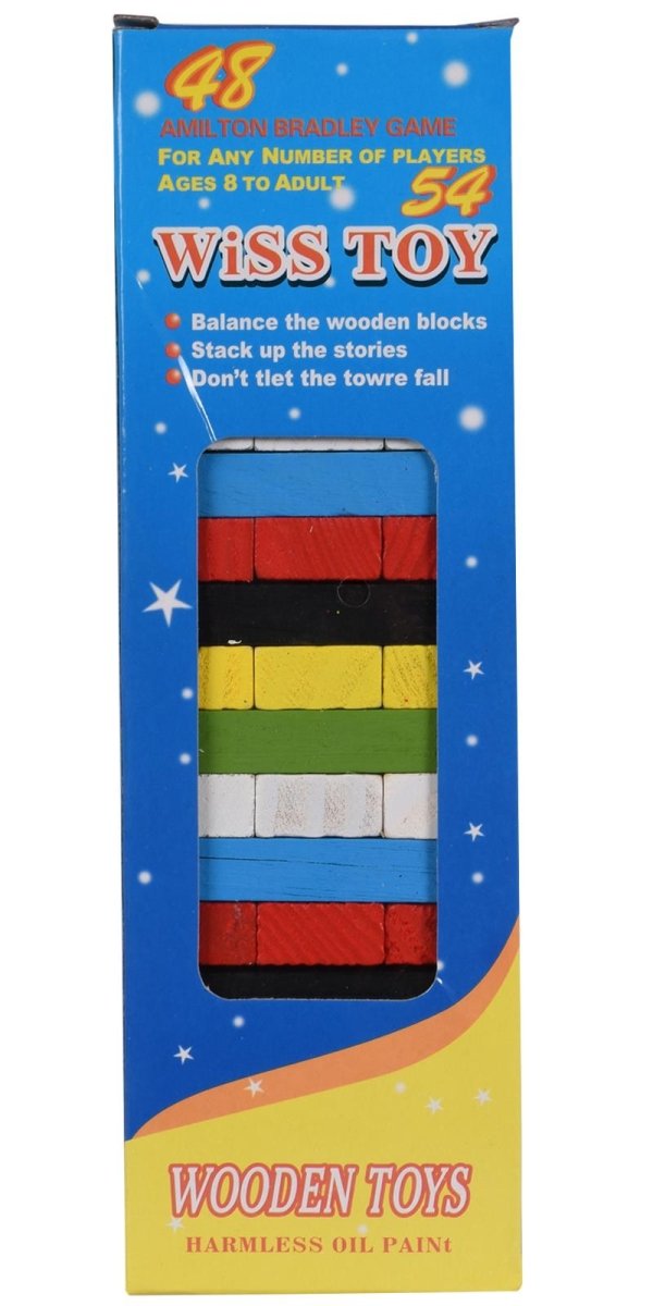 54 Pcs Colorful Jenga Puzzle Game