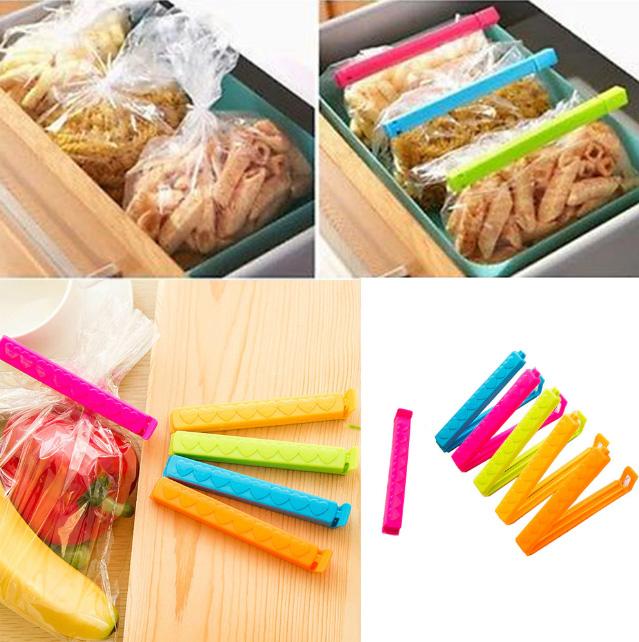 Pack of 5 - Multicolor Reusable Plastic Food Snack Storage Seal Sealing Bag Clips