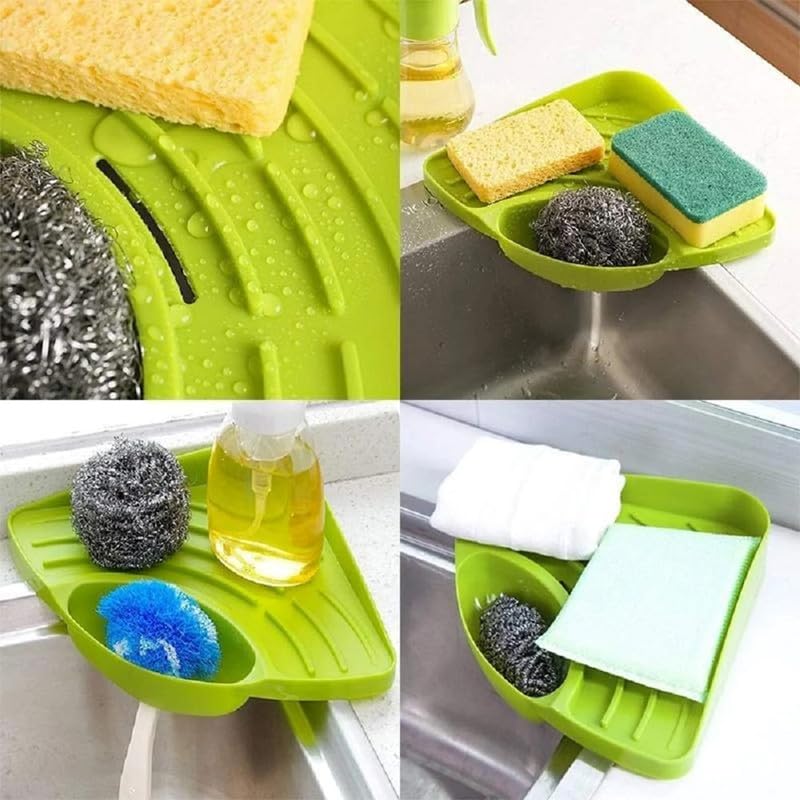 Sink Corner Rack with Tray Storage Organizer