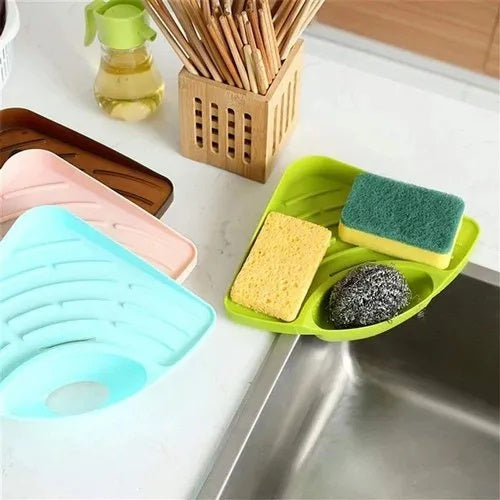Sink Corner Rack with Tray Storage Organizer