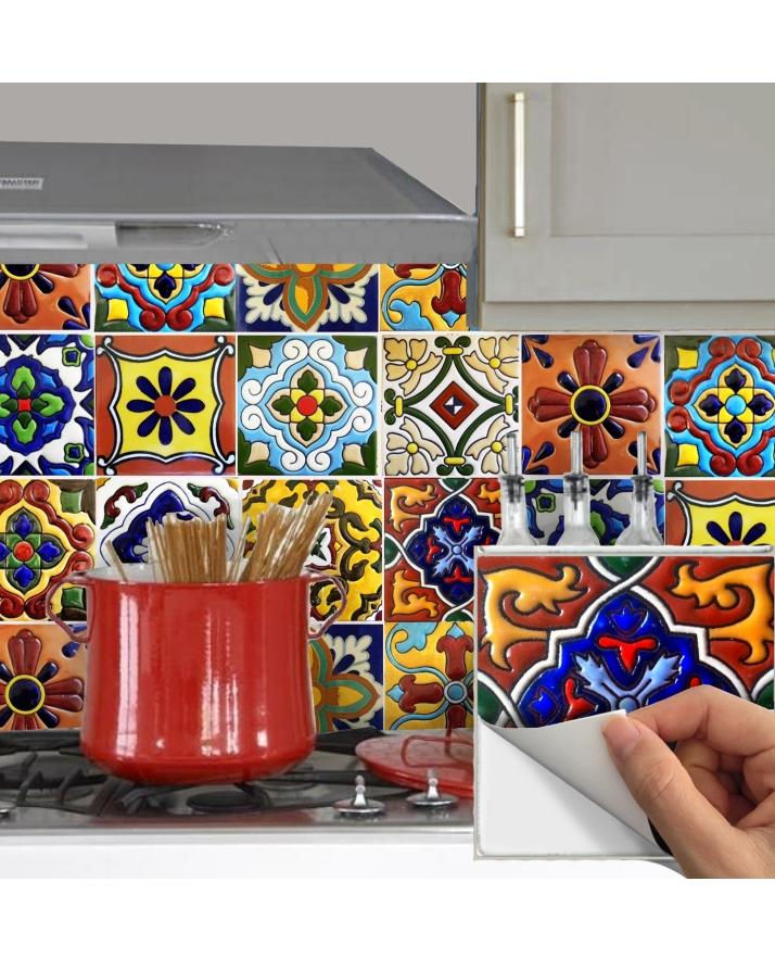 Pack of 24 - 3D Embossed Truck Art Themed Tiles Stickers
