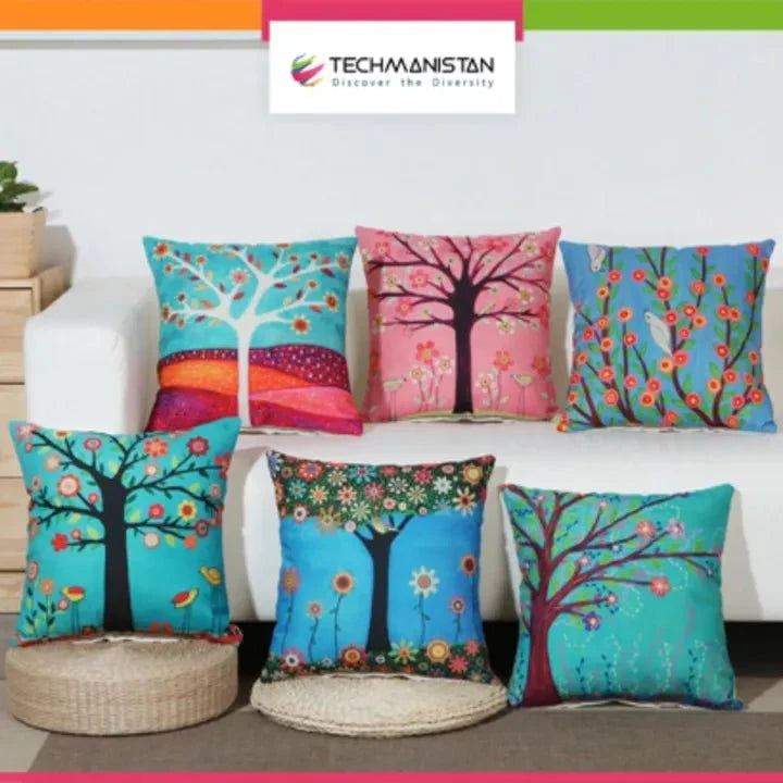 6 Piece's Nature inspired Sofa Cushion Covers