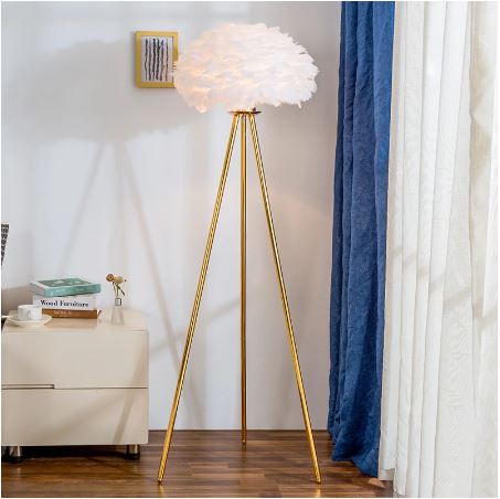 60'' Standing Tripod Feather Floor Lamp