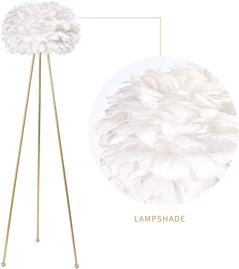 60'' Standing Tripod Feather Floor Lamp