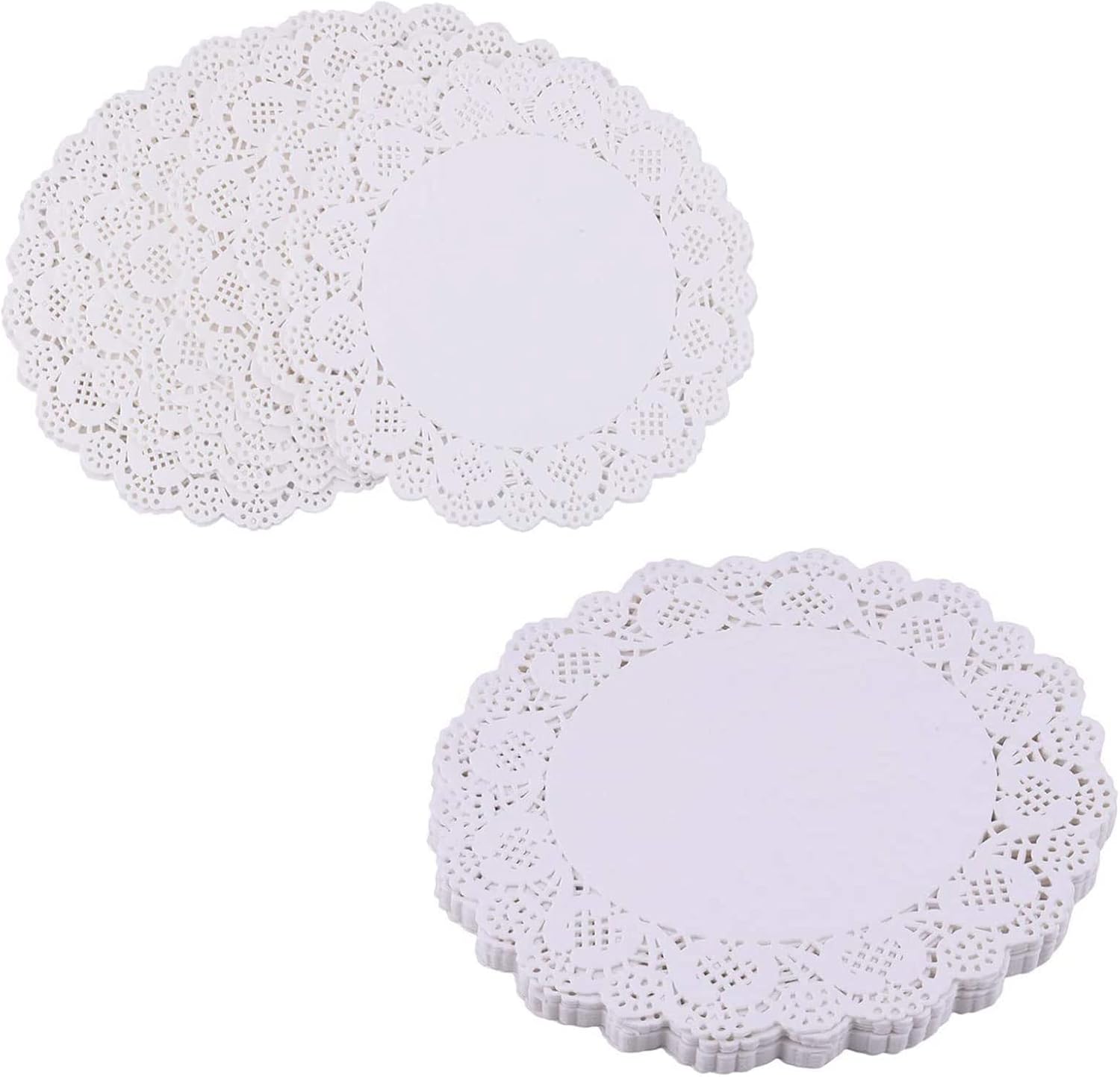 Pack of 100 - Disposable Food Grade Round Paper Doilies