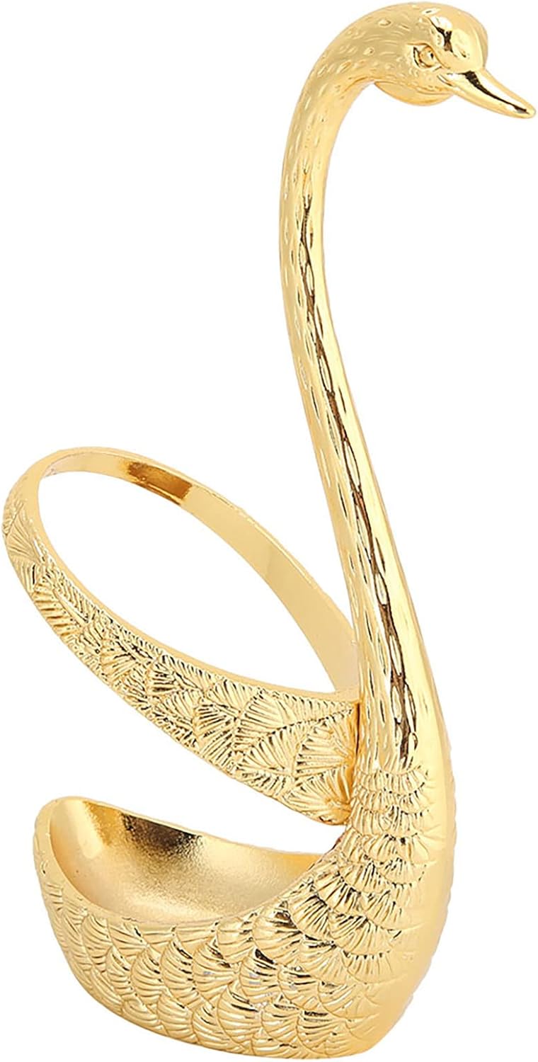 7 Piece Swan Shape Spoon Holder Set – Elegant Steel Cutlery