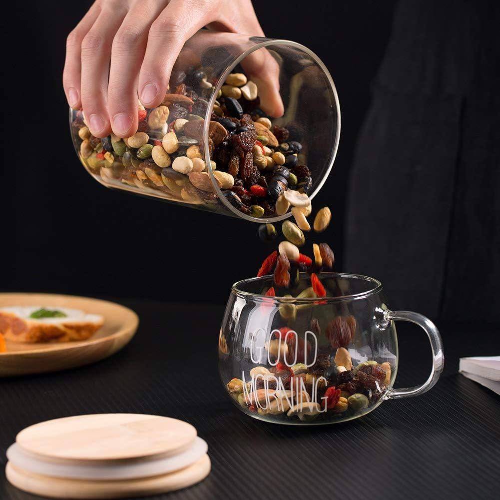 Pack of 6 - 250ml Airtight Glass Jar with Bamboo Lid