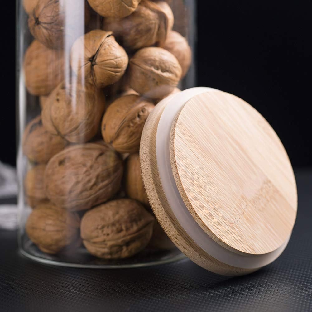 Pack of 3 - 250ml Airtight Glass Jar with Bamboo Lid