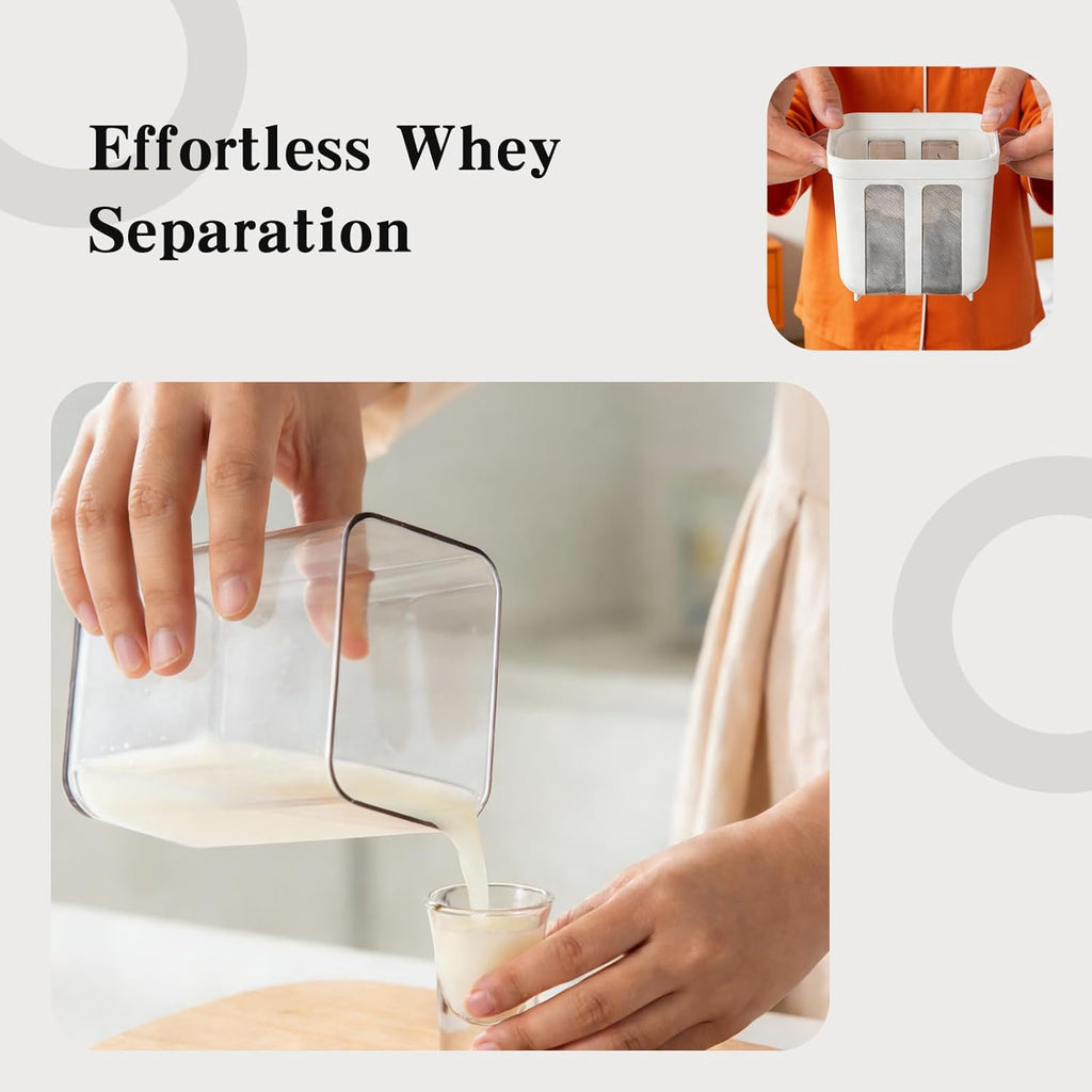Fine Mesh Stainless Steel Greek Yogurt Strainer with Lid | Yogurt Maker & Cheese Strainer