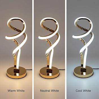 LED Spiral Crystal Table Lamp – 3-Mode Dimmable Decorative Light