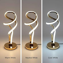 LED Spiral Crystal Table Lamp – 3-Mode Dimmable Decorative Light