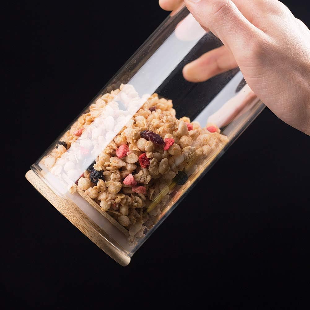 Pack of 6 - 250ml Airtight Glass Jar with Bamboo Lid