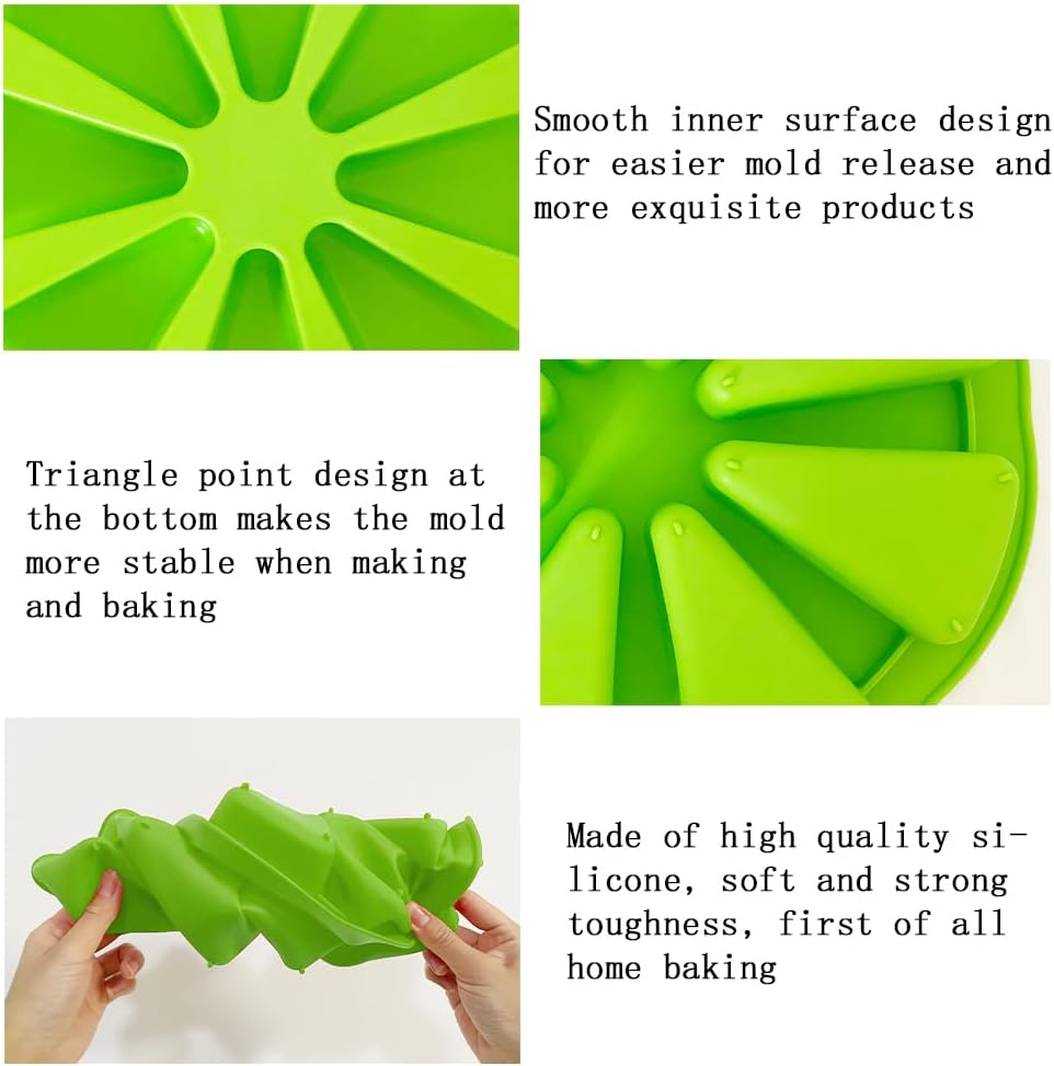 8 Cavity Triangular Shaped Silicone Cake Mold | Pizza Slice Shape Mold