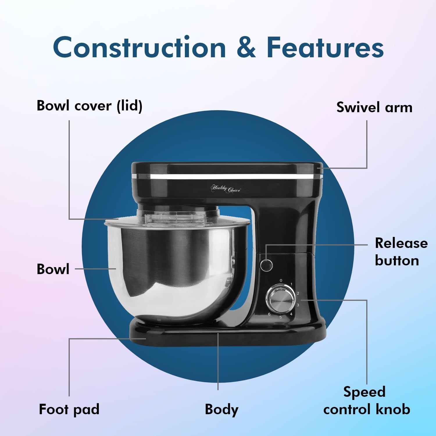 6 Speed Electric Beater With Bowl And Stand Base