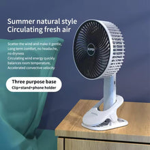 Handheld Clipped Portable 3 Gears Rechargeable Desktop Fan