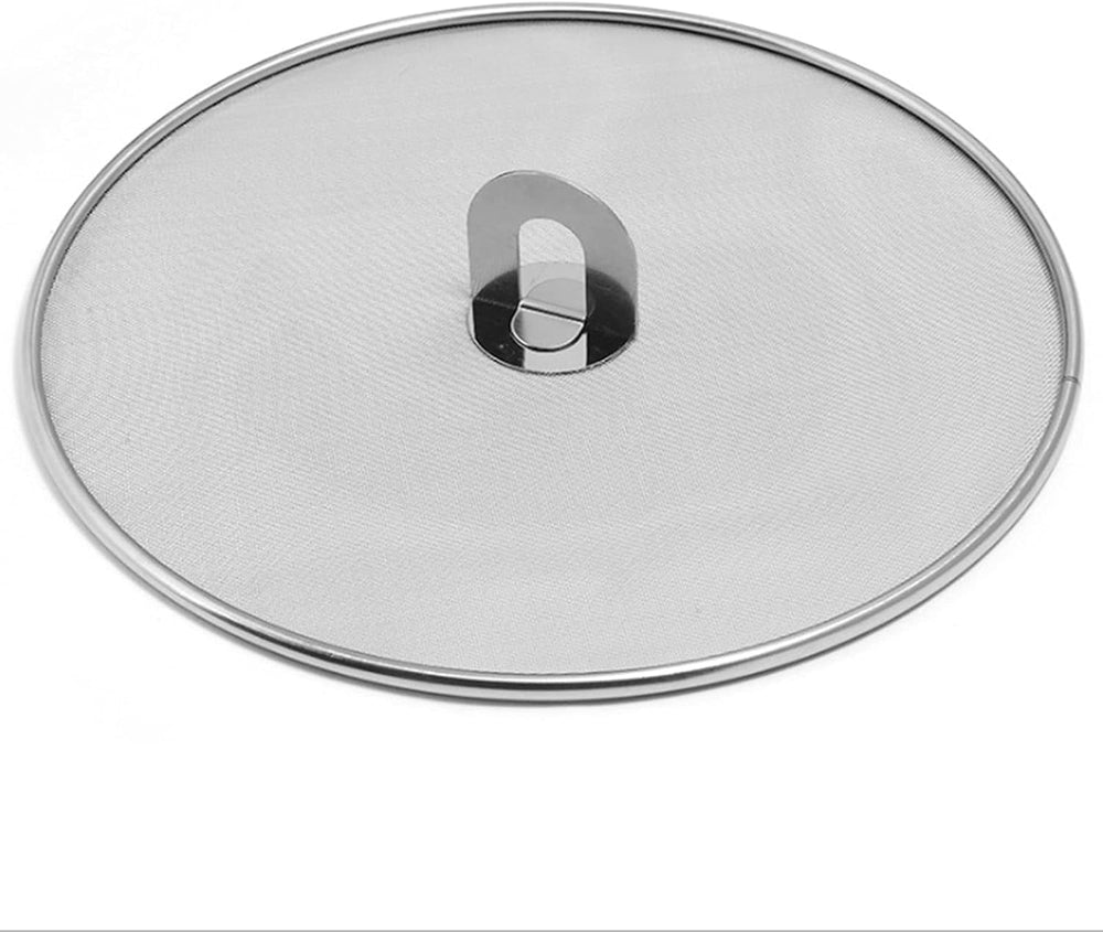 Fine Mesh Splatter Screen with Fold-Flat Knob – 29cm Stainless Steel Oil Splash Guard