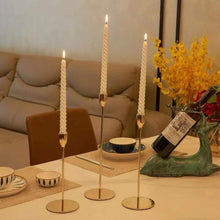 Set of 3 - Golden Candle Holders