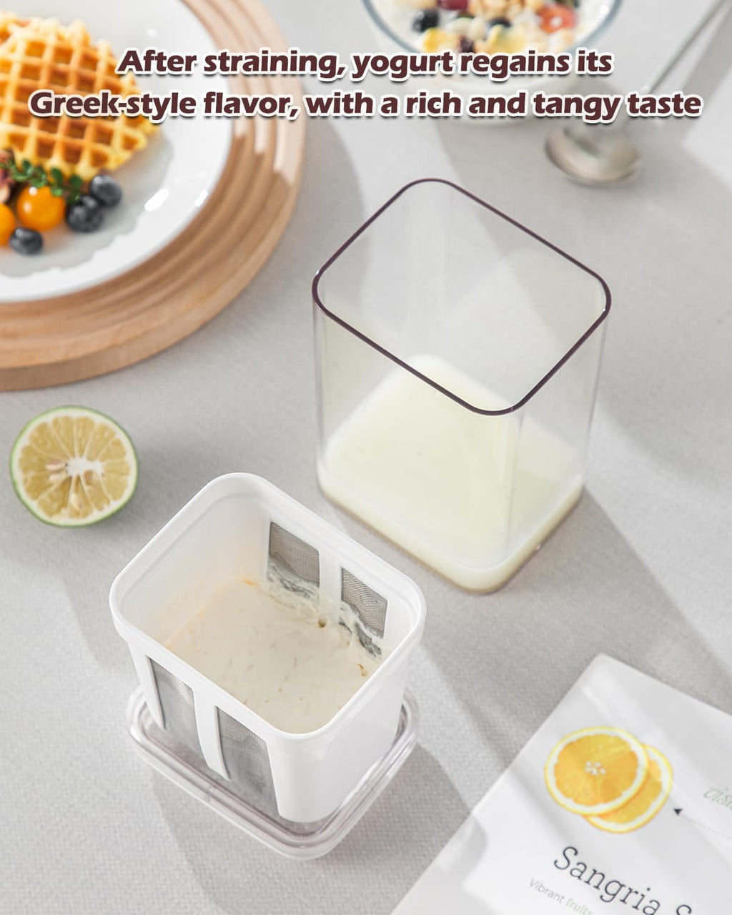 Fine Mesh Stainless Steel Greek Yogurt Strainer with Lid | Yogurt Maker & Cheese Strainer