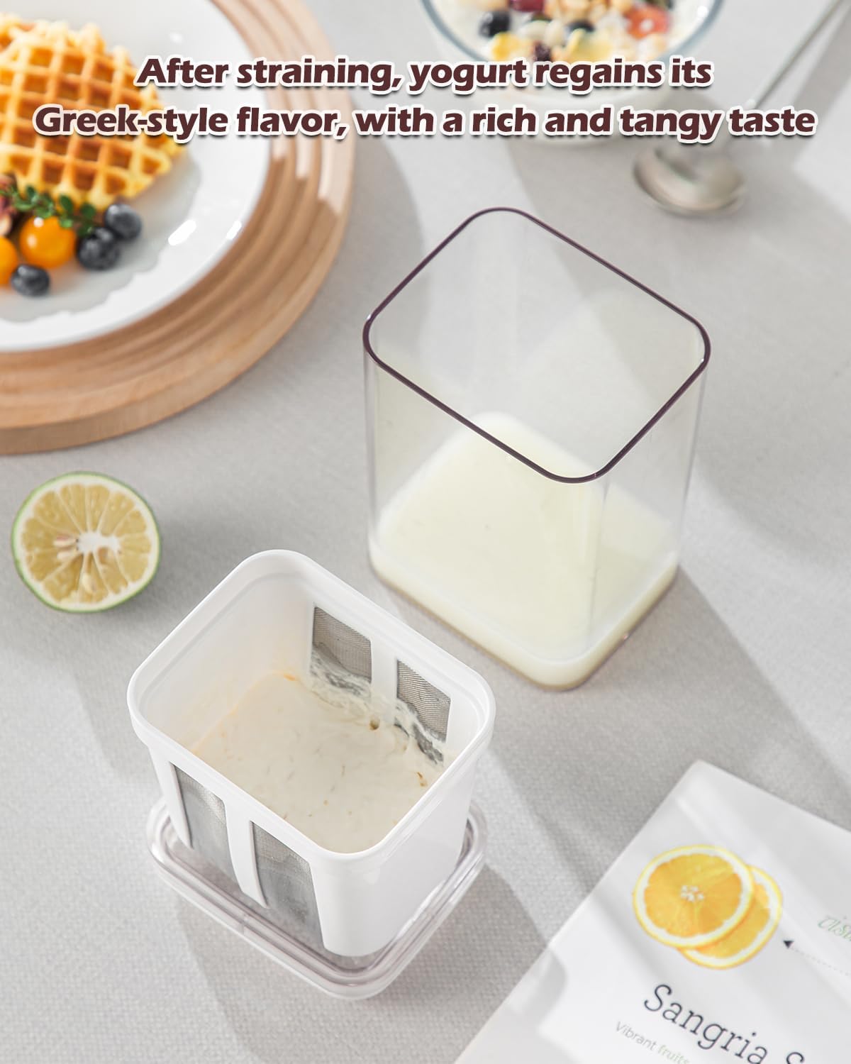 Fine Mesh Stainless Steel Greek Yogurt Strainer with Lid | Yogurt Maker & Cheese Strainer